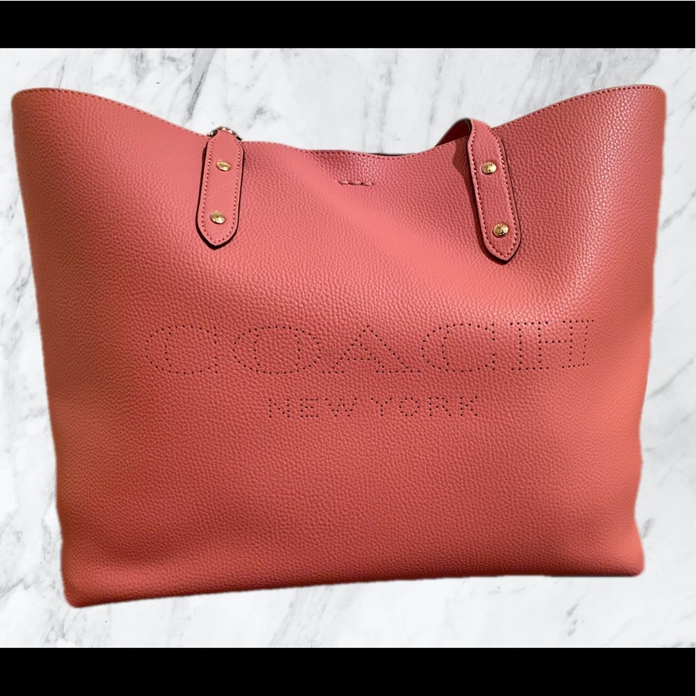 NWT Coach Town Tote Coral Wine